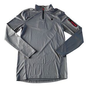 Spyder Active Mens  Gray 1/4 Zip Pullover ProWeb  Quick Dry Medium NWT